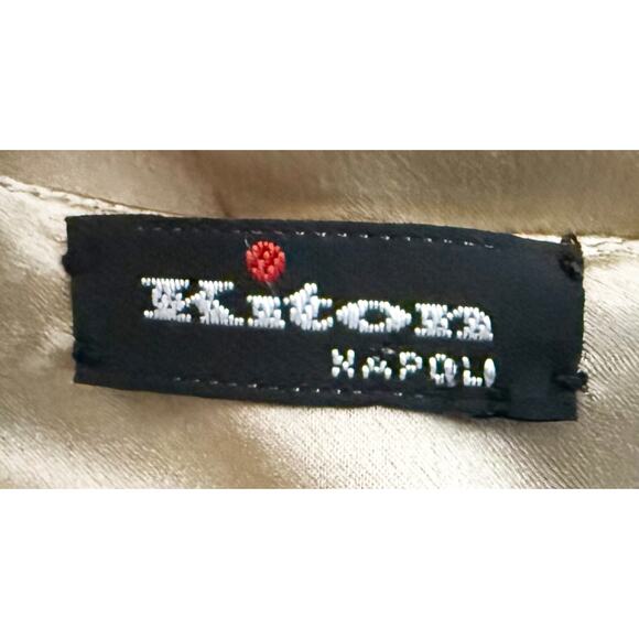 Kiton Napoli Womens 100% Silk Blouse Pleated Neckline Long Sleeve Designer Italy - Picture 7 of 11